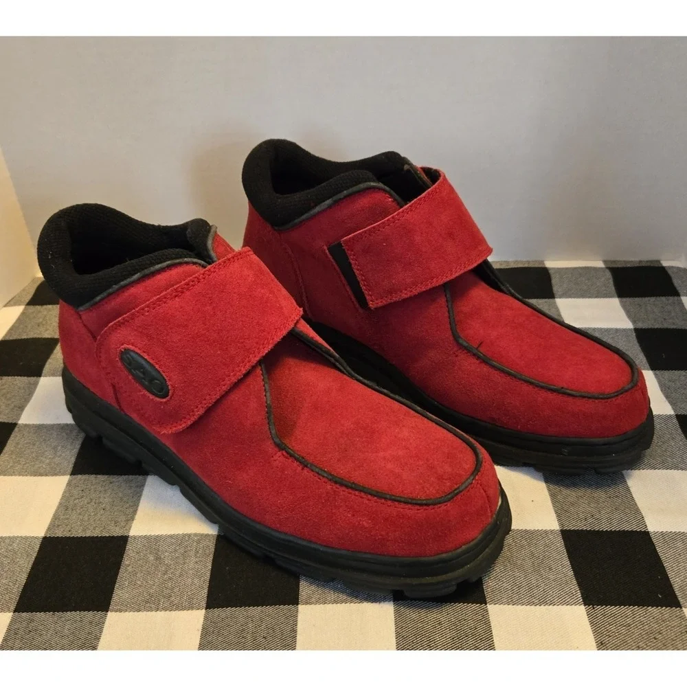 SAO by Stacy Adams Men's‎ Red Suede Dress Shoes Loafers Strap Fastener Size 14M